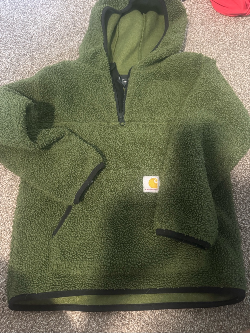 Carhartt Green Sherpa Half-Zip Hoodie - Picture 3 of 3